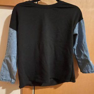 Black Sweatshirt with jeans sleeves